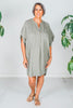 Textured Woven Olive Tunic Top - Whiskey Skies - GIGIO