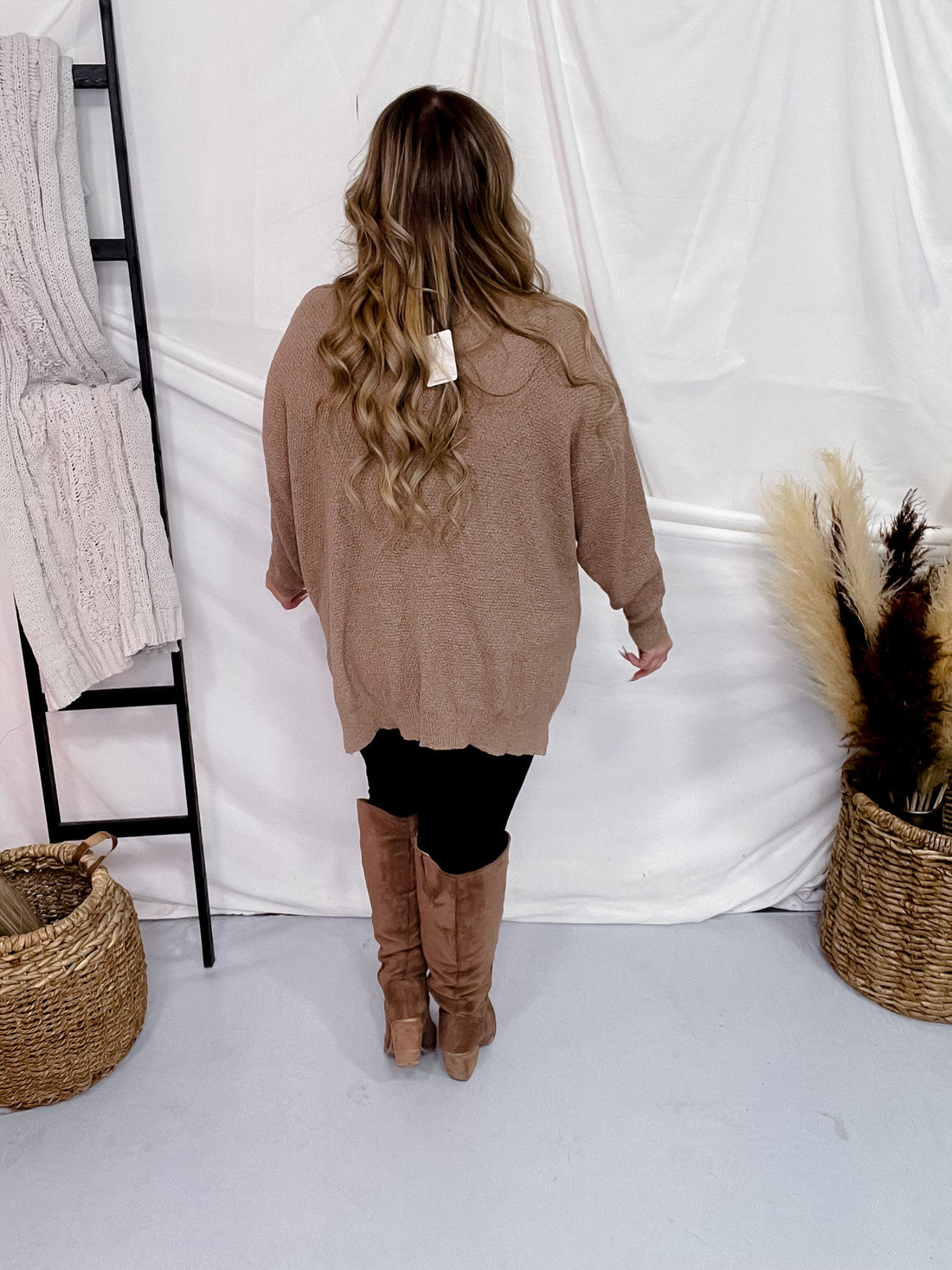 Textured Yarn Relaxed Fit Sweater Top in Mocha - Whiskey Skies - DAVI & DANI