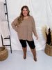 Textured Yarn Relaxed Fit Sweater Top in Mocha - Whiskey Skies - DAVI & DANI