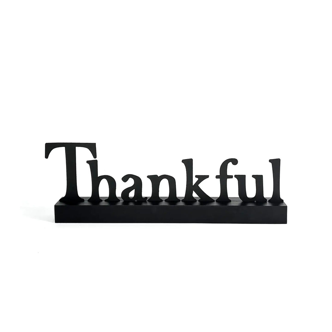 "Thankful" Magnetic Word w/ Wood Base - Whiskey Skies - ROEDA STUDIO