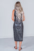 That Gurl Black Faux Leather Dress with Thigh Slit - Whiskey Skies - 2 FLY CO.