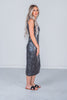 That Gurl Black Faux Leather Dress with Thigh Slit - Whiskey Skies - 2 FLY CO.