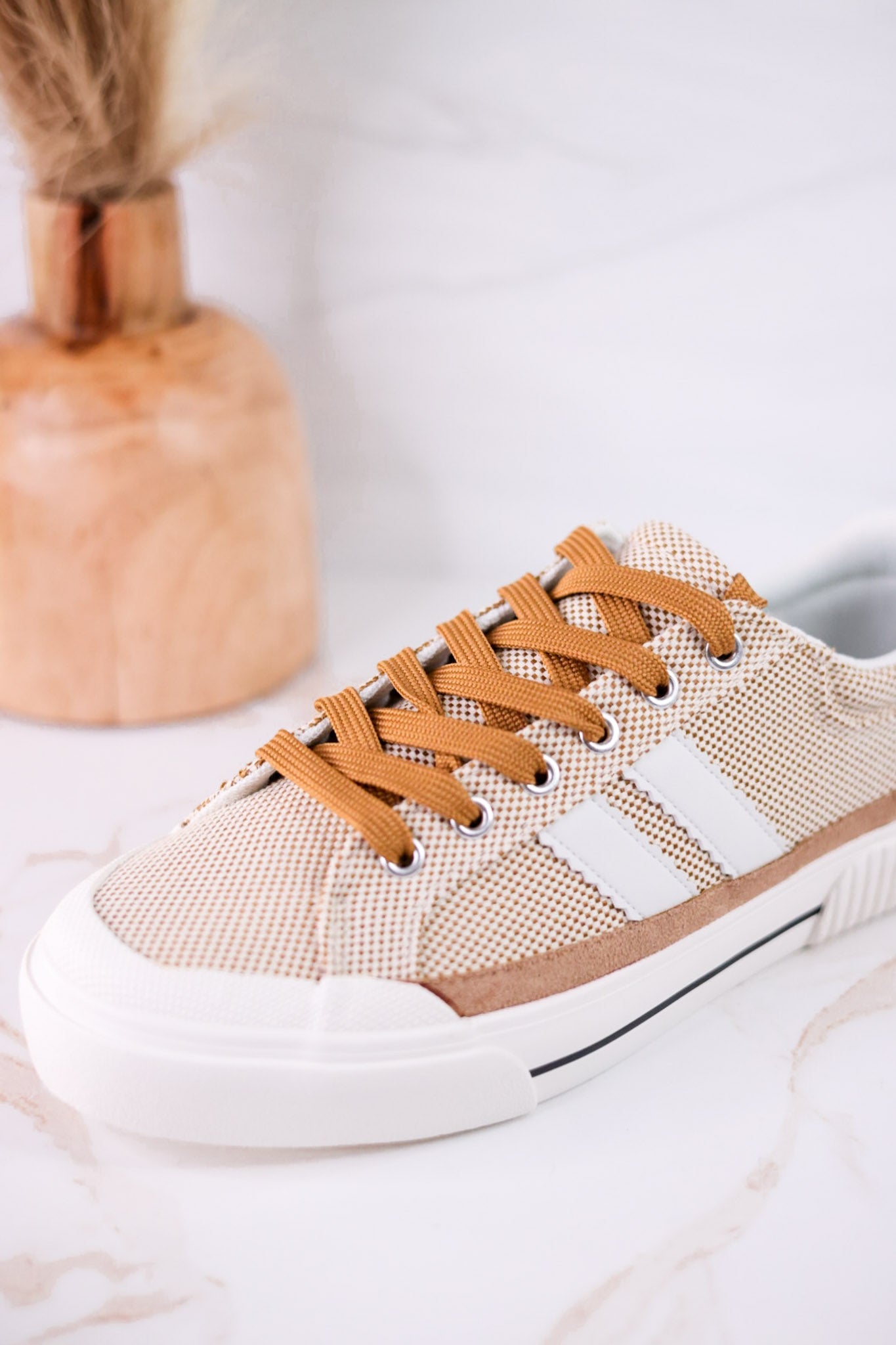 That's Her Tan Tweed Sneakers - Whiskey Skies - CORKYS FOOTWEAR