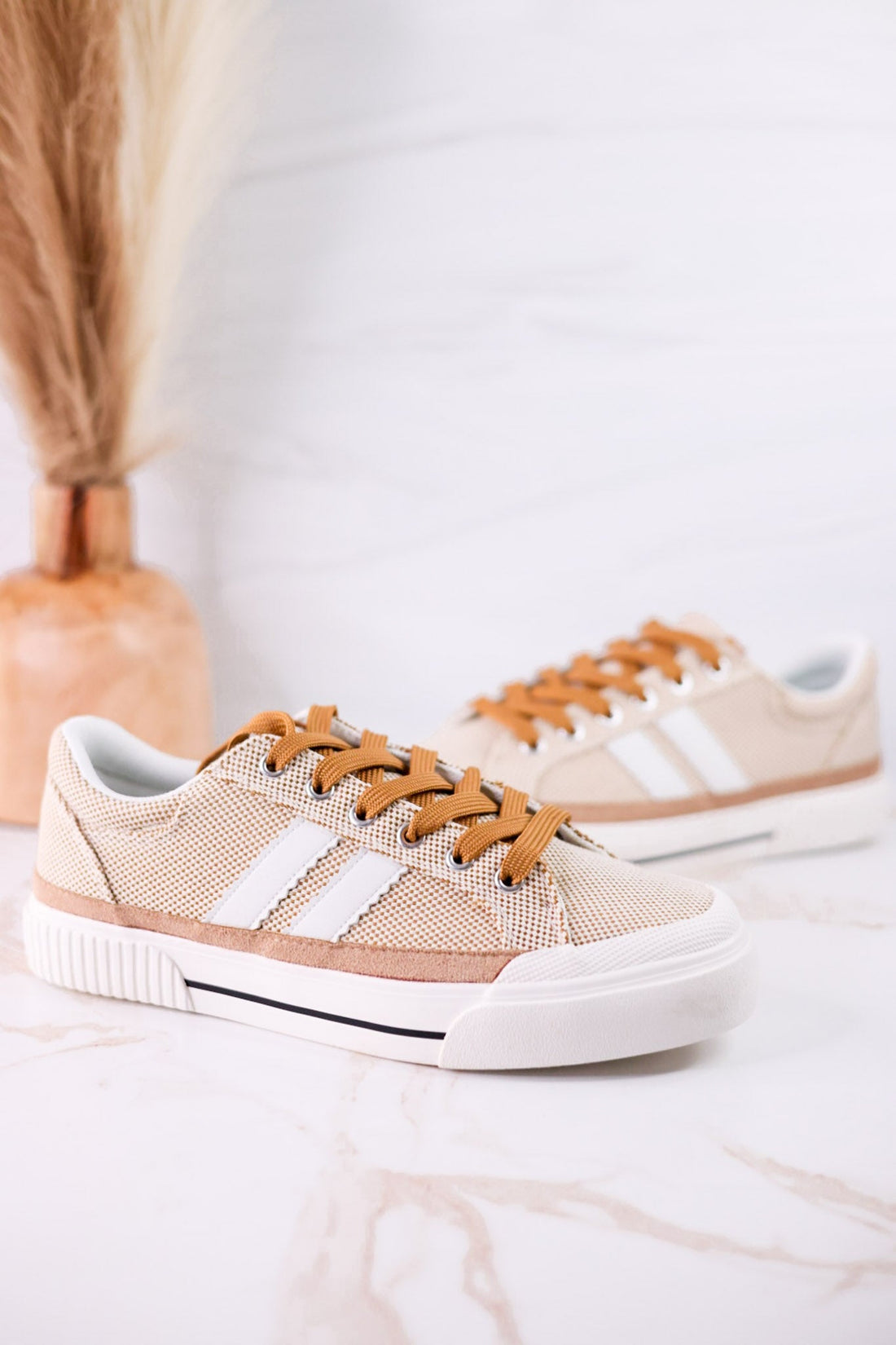 That's Her Tan Tweed Sneakers - Whiskey Skies - CORKYS FOOTWEAR