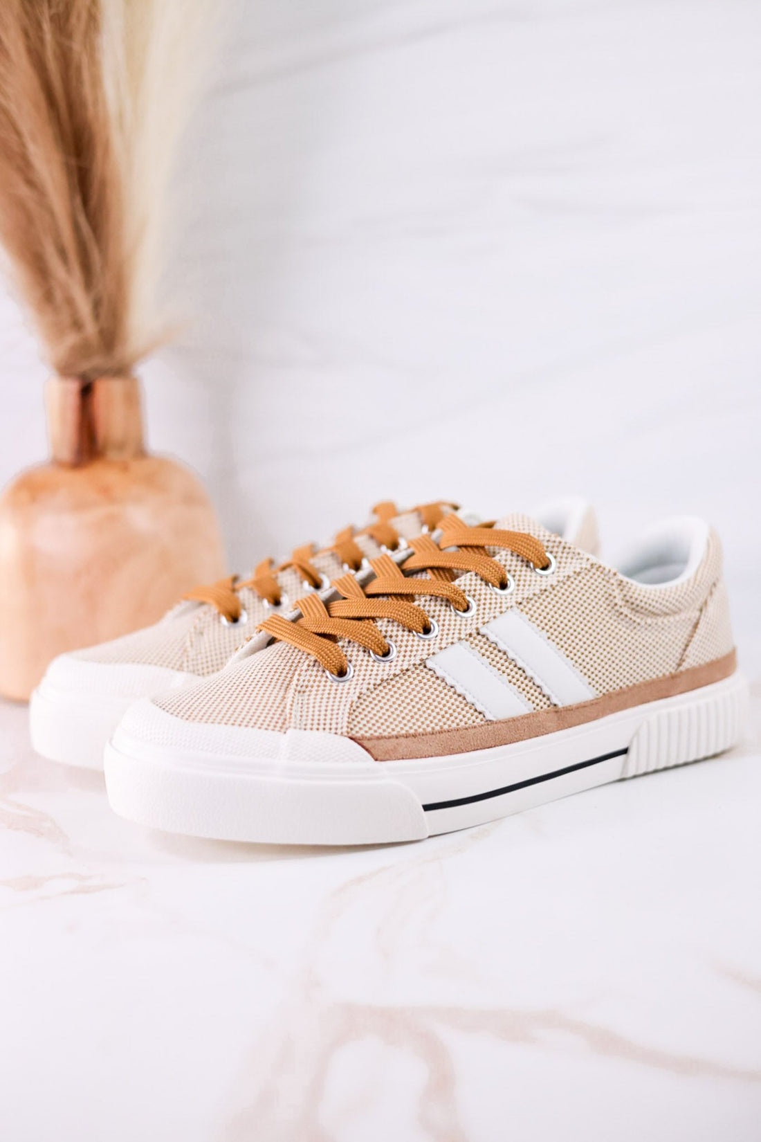 That's Her Tan Tweed Sneakers - Whiskey Skies - CORKYS FOOTWEAR