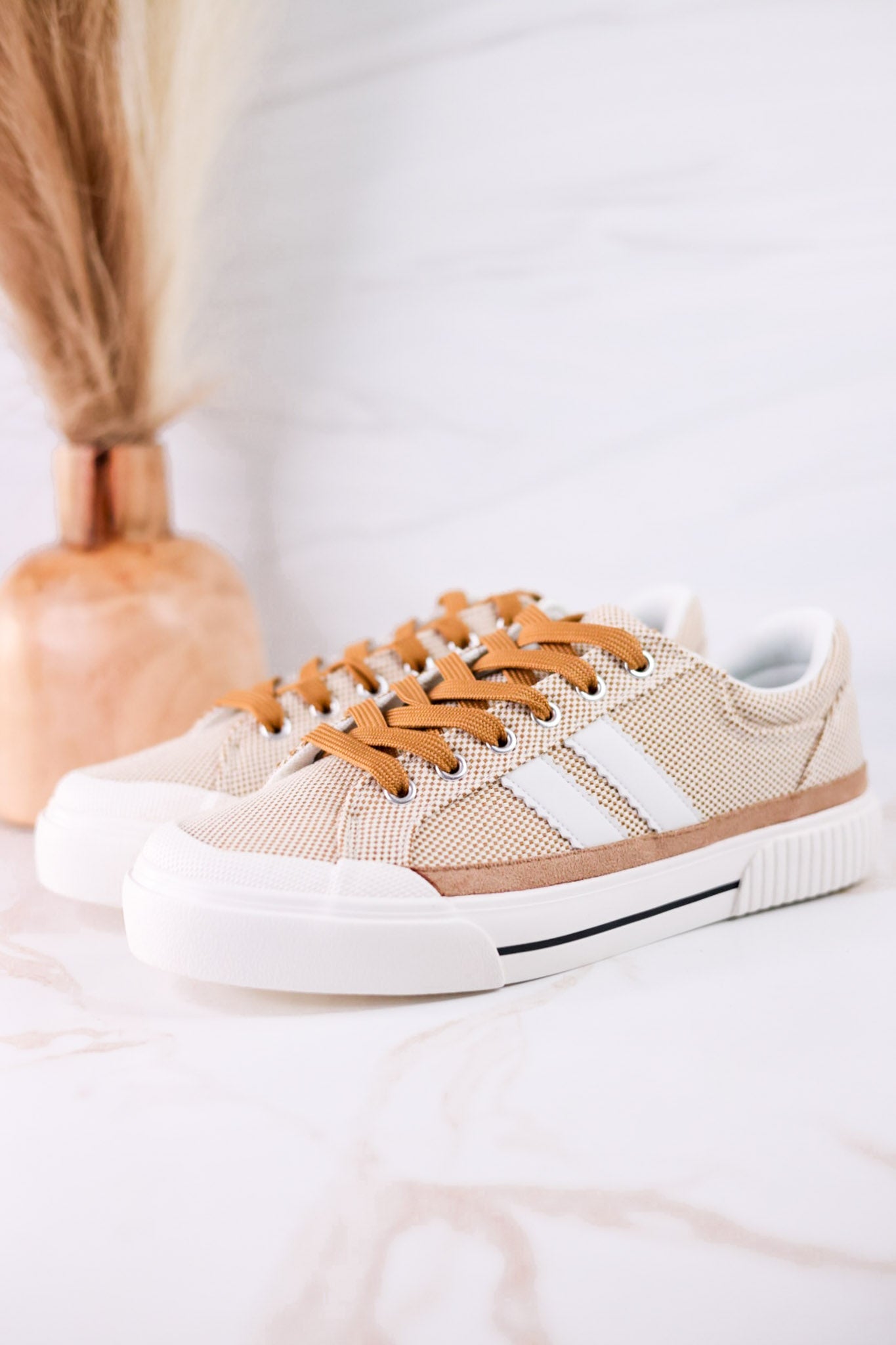 That's Her Tan Tweed Sneakers - Whiskey Skies - CORKYS FOOTWEAR