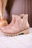 The Aryana Beige Bootie With Whipstitch Detailing - Whiskey Skies - VERY G