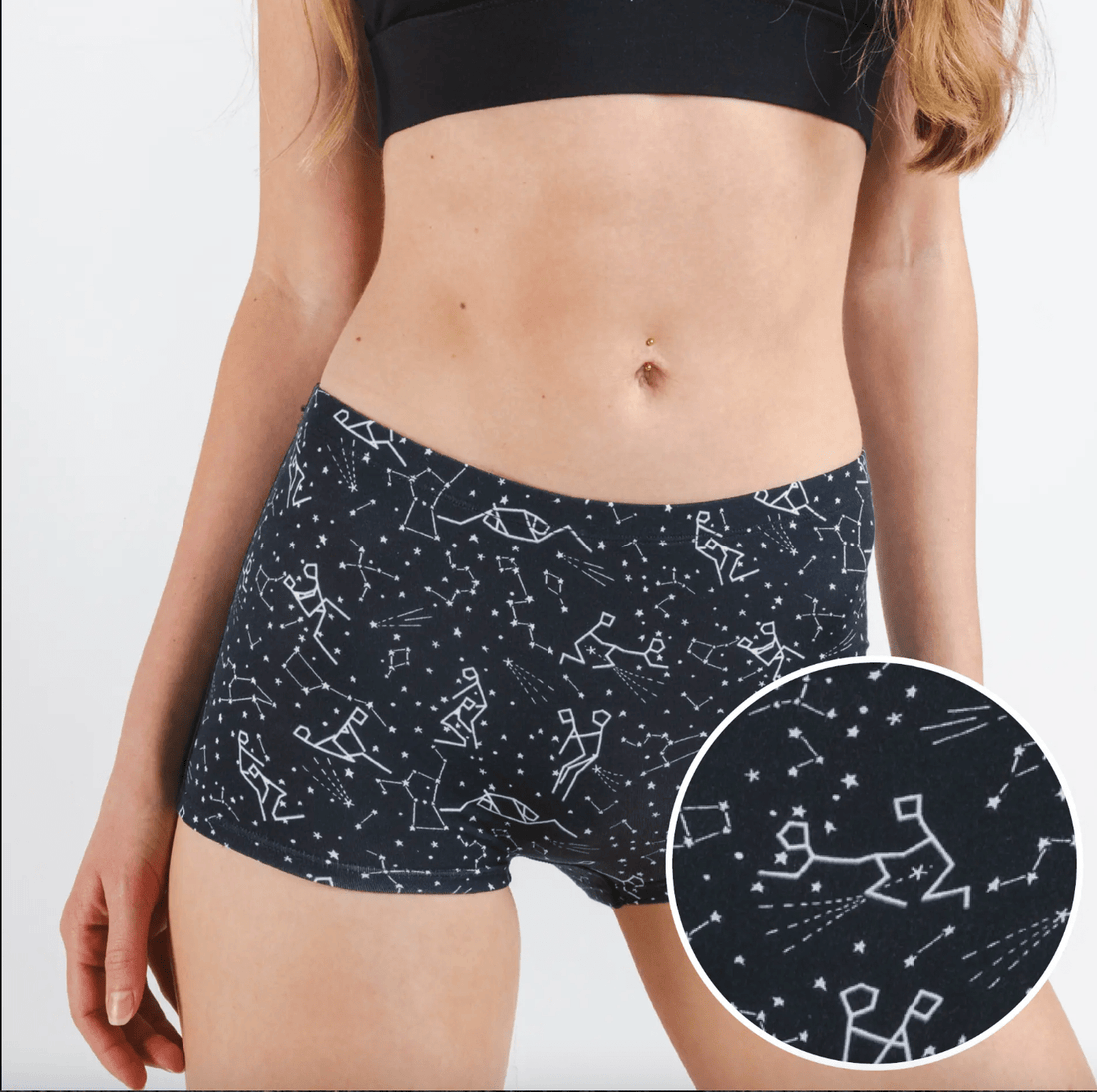 The Big Bang Glow In The Dark Modal Boyshort Underwear - Whiskey Skies - SHINESTY