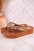 The "Bridgid" Rhinestone Sandals - Whiskey Skies - YELLOWBOX