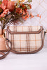 The Calloway Rust And Cream Plaid Crossbody Bag - Whiskey Skies - JEN & CO