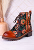 "The Cordea" Floral Embossed Camel Boots - Whiskey Skies - SPRING FOOTWEAR