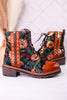 "The Cordea" Floral Embossed Camel Boots - Whiskey Skies - SPRING FOOTWEAR