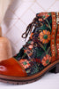 "The Cordea" Floral Embossed Camel Boots - Whiskey Skies - SPRING FOOTWEAR