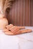 The Flirtini Studded Sandals In Camel Brown - Whiskey Skies - CAMEL THREADS