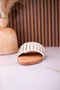 The Flirtini Studded Sandals In White - Whiskey Skies - CAMEL THREADS