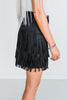 The Fort Worth Fringe Skirt in Black - Whiskey Skies - STERLING KREEK