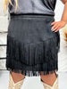 The Fort Worth Fringe Skirt in Black - Whiskey Skies - STERLING KREEK