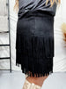 The Fort Worth Fringe Skirt in Black - Whiskey Skies - STERLING KREEK