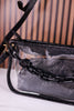 The Jessica Clear Crossbody Bag With Black Glitter Outline - Whiskey Skies - JEN & CO