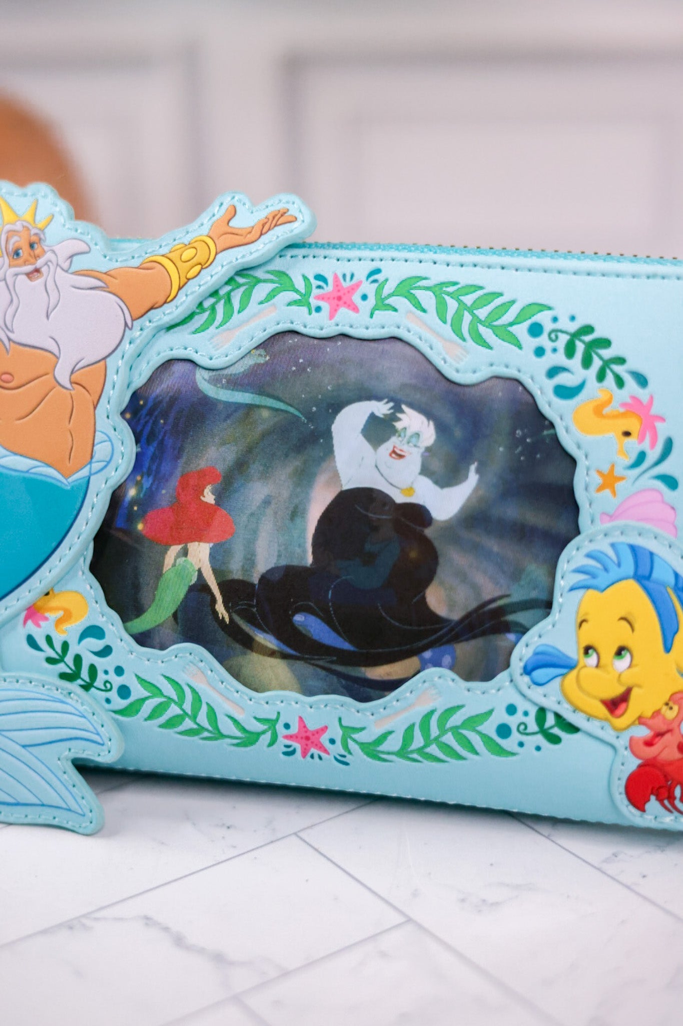 The Little Mermaid Ariel Princess Lenticular Zip Around Wallet - Whiskey Skies - LOUNGEFLY