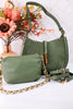 The Luca Suede Crossbody Bag In Moss Green - Whiskey Skies - JEN & CO