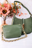 The Luca Suede Crossbody Bag In Moss Green - Whiskey Skies - JEN & CO