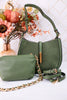 The Luca Suede Crossbody Bag In Moss Green - Whiskey Skies - JEN & CO
