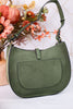 The Luca Suede Crossbody Bag In Moss Green - Whiskey Skies - JEN & CO