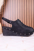 The Miranda Platform Mules In Black - Whiskey Skies - VERY G