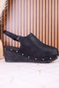 The Miranda Platform Mules In Black - Whiskey Skies - VERY G