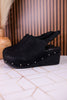 The Miranda Platform Mules In Black - Whiskey Skies - VERY G