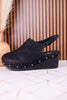 The Miranda Platform Mules In Black - Whiskey Skies - VERY G
