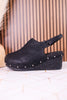 The Miranda Platform Mules In Black - Whiskey Skies - VERY G