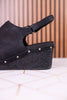 The Miranda Platform Mules In Black - Whiskey Skies - VERY G