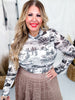 "The Old Days" Mesh Western Themed Top - Whiskey Skies - STERLING KREEK