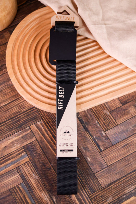 The Rift Men's Belt in Black - Whiskey Skies - ZOOTILITY CO