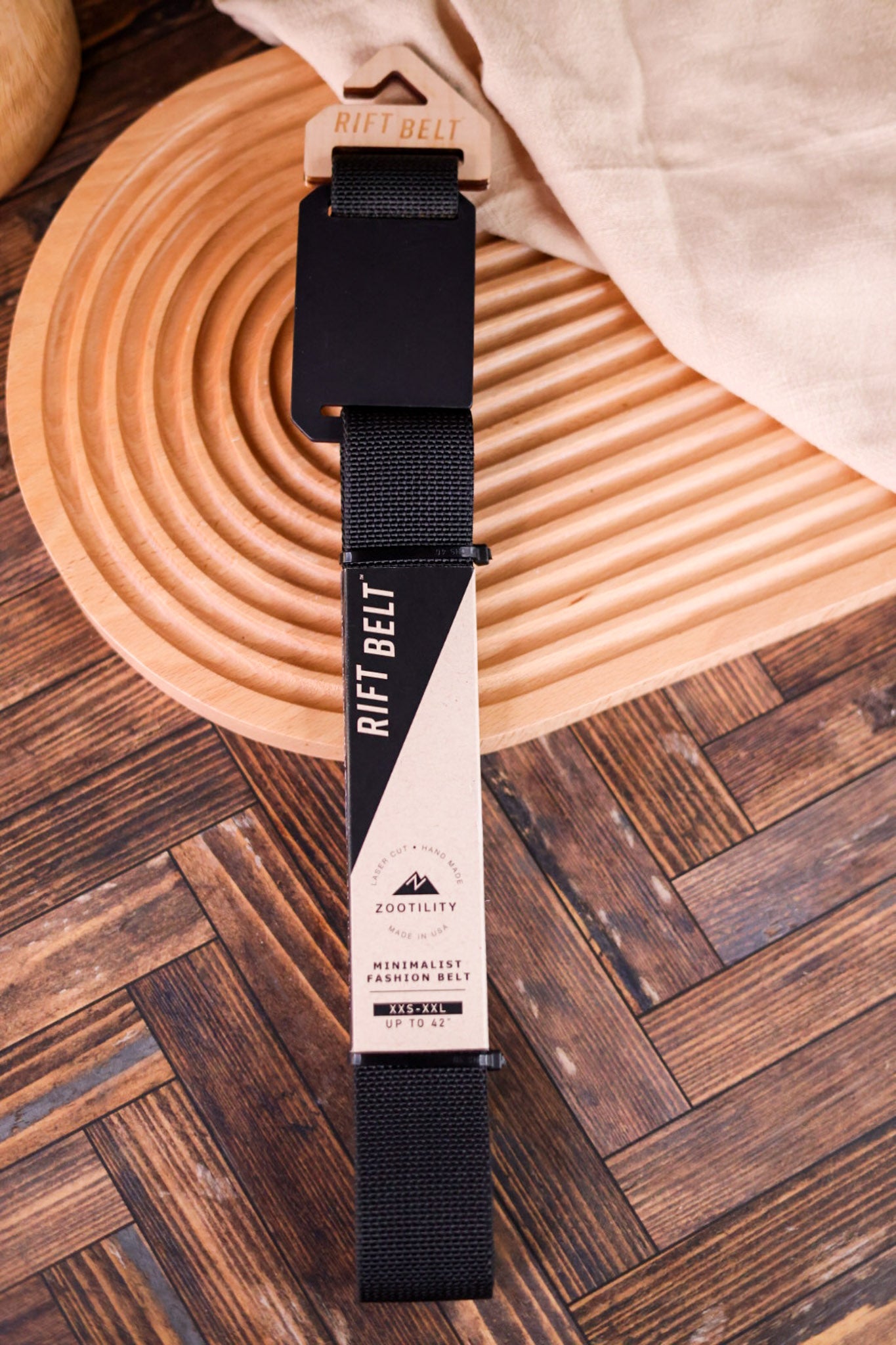 The Rift Men's Belt in Black - Whiskey Skies - ZOOTILITY CO