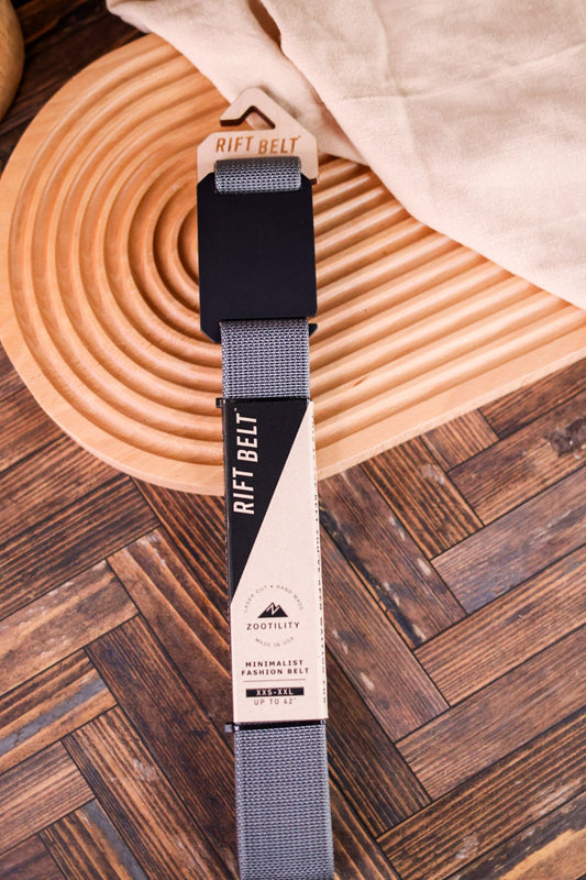 The Rift Men's Belt in Gray - Whiskey Skies - ZOOTILITY CO