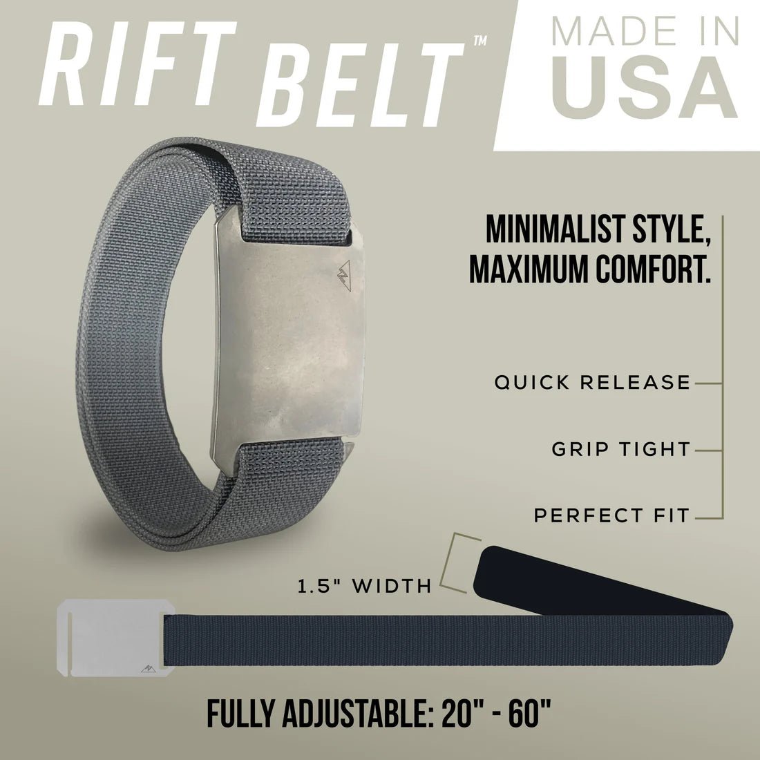 The Rift Men's Belt in Gray - Whiskey Skies - ZOOTILITY CO