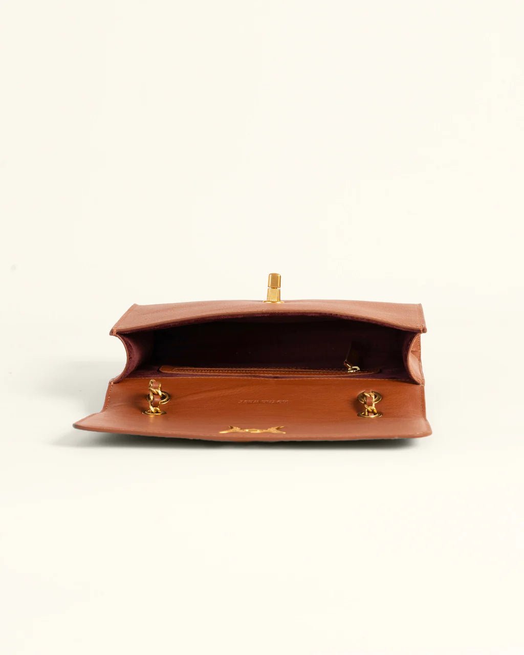 The "Savi" Embossed Leather Bag In Amber Glow - Whiskey Skies - MYRA BAGS