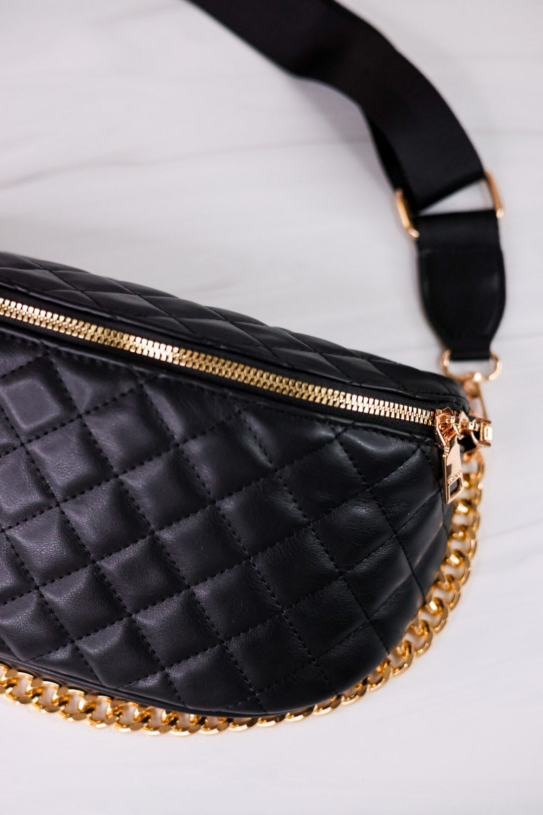 The Sylvie Black Quilted Bag - Whiskey Skies - JEN & CO