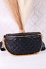 The Sylvie Black Quilted Bag - Whiskey Skies - JEN & CO