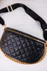 The Sylvie Black Quilted Bag - Whiskey Skies - JEN & CO