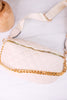 The Sylvie Quilted Belt Bag In Bone - Whiskey Skies - JEN & CO
