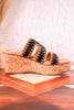 The "Tracie" Black & Tan Slide Sandal - Whiskey Skies - YELLOWBOX