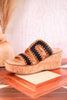 The "Tracie" Black & Tan Slide Sandal - Whiskey Skies - YELLOWBOX