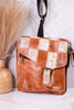 The "Venice Beach II" Tan Rustic Nectar Crossbody Bag - Whiskey Skies - BED/STU