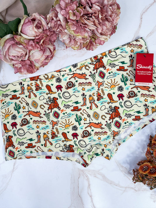 The Wild Bandit Modal Boyshort Underwear - Whiskey Skies - SHINESTY