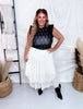 Tiered Cream Skirt With Elastic Waistband - Whiskey Skies - DAVI & DANI
