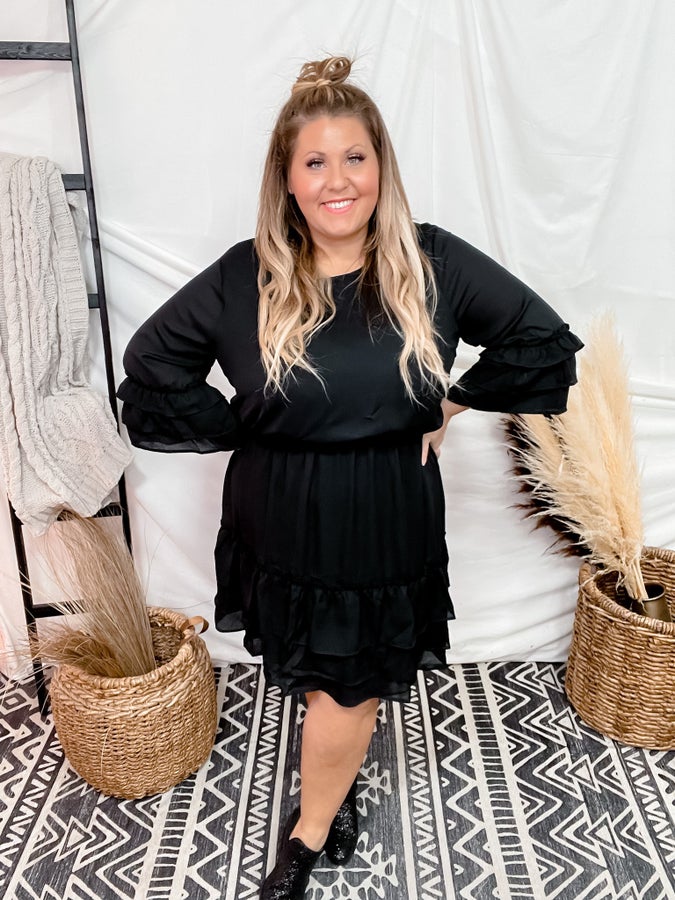 Tiered Dress W/ Fit And Flare Bodice - Whiskey Skies - ANDREE BY UNIT